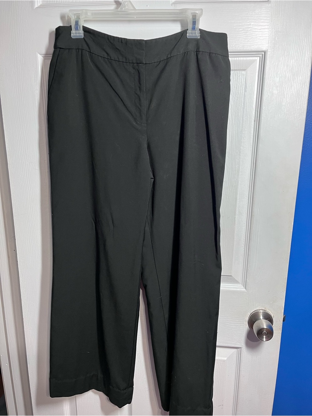 LOFT Black Straight-Leg Dress Trousers